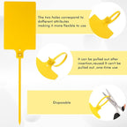 Pajean Waterproof Plastic Tags with Marker Pens and Sticker Labels, Self Locking Bag Writable Tags with Wire Cable Ties for Luggage(Yellow,50 Pieces)