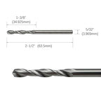 5/32" Solid Carbide Jobber Drill Bits with Straight Shank and 118° Point Angle, Made from Tungsten Carbide Material,2-Pieces