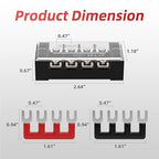 APIELE 25A Screw Terminal Block Covered 4 Position Dual Row 4 Position Pre-Insulated Terminal Barrier Strip (6PCS 25A 4P+ 6PCS Wiring Strips)