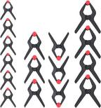 WORKPRO 16-Piece Nylon Spring Clamp Set-4pc 6-1/2", 6pc 4-1/2" , 6pc 3-3/8", for Woodworking, Photography Studios and DIY Works, Black
