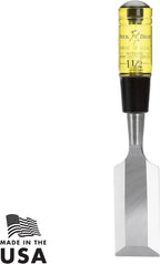 Buck Brothers 120108BC 1-1/2" Wood Chisel Made in USA, For Paring and Finishing Cuts in Carpentry and Woodworking, Tempered Tool Steel Blade, Mallet-Safe Handle