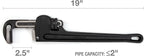 Steelman 60876 18-Inch Heavy-Duty Cast Aluminum Straight Handle Pipe Wrench
