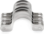 16Pcs 1-9/16 Inch Stainless Steel Conduit Clamps, Two Hole Strap U Bracket Rigid Pipe Strap Metal U Clamp Conduit Strap Tension Clips U-tube Clamp Heavy Duty