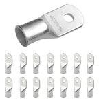 SELTERM 15pcs 2/0 AWG 1/4" Stud UL Marine Grade Battery Terminal Connectors Tinned Copper Battery Cable Lugs 00 Gauge Wire Connectors Electrical Battery Cable Ends Ring Terminals Tinned Copper Lugs