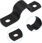 12Pcs Black Pipe Strap, 1/2 Inch Metal Pipe Clamp Rigid Conduit Clamp, 2 Hole U Bracket for Pipe Fixing/Plumbers(Inside Diameter: 2cm)