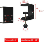 Small C Clamps 2 Inch with 4 Small Holes in the Back, 2-Pack Adjustable Desk C-Clamp for Range 0.39"~2", Versatile Clamp for Brake, Parts Assembly, Fastening, Welding, Woodwork, Metal Work