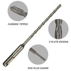 10-Pack SDS Plus 3/16" x 6" Rotary Hammer Drill Bits, Carbide Tipped for Brick, Stone and Concrete