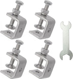 Stainless Steel C Clamps, Mini Tiger Clamp Set for Mounting, Heavy Duty Metal U Clamps, Small Desk G-Clamp with 1.18 Inch Stable Wide Jaw Opening for Metal Working Woodworking Welding Building (6pcs)