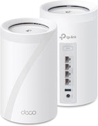 TP-Link Deco BE63 Tri-Band WiFi 7 BE10000 Whole Home Mesh System- 6-Stream 10 Gbps, 4x2.5G Ports Wired Backhaul, 4X Smart Internal Antennas, VPN, MU-MIMO, HomeShield, Free Expert Support (2-Pack)