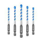 Carbide Drill Bit Set - Dry Drill Bit Set for Masonry, Concrete, Bricks, Wood, Plastic etc(6MM*5Quick-fit Shank)