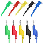 Sumnacon 39 Inch Multimeter Test Lead Set - 5 Pcs Stackable Banana Plug to Test Hook Wire Cable Kit with Protective, Flexible Wire Leads for Electrical Testing 500V/5A
