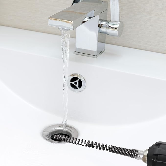 uxcell 3.28Ft Drain Auger Cable, Pipe Cleaning Spring Clog Remover, Flexible Plumbing Snake Pipe Drain Cleaner for Kitchen, Shower Sink