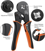 Lytool Ferrule Crimping Tool Kit AWG28-5 (0.08-16mm²), Wire Ferrule Crimper, Self-Adjustable Ratchet Wire Square Jaw Crimping Pliers for Wire Ferrules Terminals