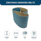 Benchmark Abrasives 6 x 48 Inch Sanding Belts with Zirconia Grains, Sand Paper for Metal Grinding, Sanding, Knife Polishing, Surface Blending Belt Sander Paper Belt for Woodworking (2 Pack), 40 Grit