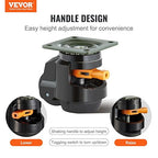 VEVOR Leveling Casters Set of 4, 2.5" Heavy Duty with Upgraded Ratchet Handle Design kit Capacity 4400 lbs, 360 Degree Swivel Caster Wheels, Adjustable Casters with Feet for Furniture, Equipment