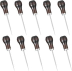 10 PCS Awl Tool Set Scratch Awl for Leather Punch Hole Wooden Handle Scratch Awl Sewing Leather Craft or DIY Handmade Pin Punching Needles, Gourd Shape