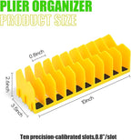 4 Pack Plier Organizer Rack, Pliers Organizer for Tools Cutters with Extendable Design & Non-Slip Rubber Base, 40 Slots Tool Box Drawer for Pliers, Wrenches, Screwdrivers,Green&Yellow