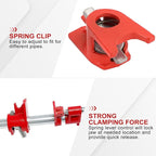 3/4" Wood Gluing Pipe Clamp Set with Unique Foot Design Red Heavy Duty Bar Clamps Cast Iron Quick Release Pipe Clamp Tools for Woodworking (8pc, 3/4" with foot)