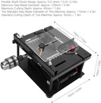Focket Sliding Compound Miter Saw, Multifunctional Mini Table Saw, 3000rpm, 35mm Cutting Depth, 0-90 Bevel Cutting, Extensible Table, Crosscutting, Versatile Material Cutting