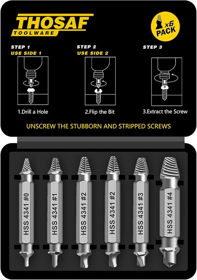 Gifts for Men,Damaged Screw Extractor Set-Christmas Stocking Stuffers for Men Adults Him,Mens Gifts for Dad,Husband,Stripped Screws Nuts & Bolts Drill Bit Tools for Easy Removal of Rusty Broken Screw