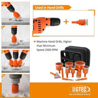 Diamond Core Drill Bit Kit BGTEC Hole Saw Tile Cutter,Triangle Shank 9pcs 6/8/10/20/28/32/35/45/65mm Drill Bits+1pc 25mm Drilling Finger Bit+1pc 2" Hex Shank Chamfer Bit