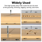 FivePears Up&Down Cut Spiral Router Bits Set for CNC, 1/8 inch Cutting Diameter and 1/2 inch Cutting Length 1/4 inch Shank Carbide End Mill Router Bit for Wood Carving Engraving Grinding Grooving