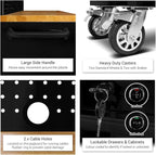 72 inch 15 Drawers Tool Chest with 3 Up Cabinet & Pegboard in Stainless Steel (Black)