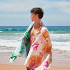 Dock & Bay Beach Towel - Quick Dry, Sand Free - Compact, Lightweight - 100% Recycled - Includes Bag - Sunset Splash - Large (160x90cm, 63x35)