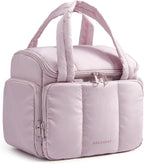 BAGSMART Toiletry Bag Large Roomy Makeup Bag, Portable Makeup Bag with Handle for Travel-Sized Shampoo, Conditioner & Brushes Set, Pink