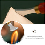 UOOU Leather Edge Creaser,2.0mm Professional Leather Tool,Edge Creaser Stainless Steel Red Wood Handle Tool for Beginners DIY Leather Craft