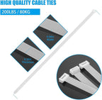 14 inch White Zip Ties Heavy Duty 100 PACK, 200 LBS Ultra Exclusive Strong Plastic Wire Ties, Large Cable Ties Extra Long Tie Wraps, Indoor and Outdoor UV Resistant