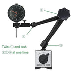 HDLNKAK Dial Indicator Gauge and Magnetic Base, 0-1"/0.001"Dial Indicator with 176lbs (80kg) Max Pull Magnetic Base, Measuring Tool for 3D Printer, Table Saw Measurement, Auto Repair and CNC Machine