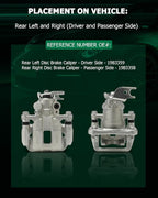 SCITOO Rear Left+Right Brake Calipers With Bracket 19B3358 19B3359 Compatible For Acura TSX 2009-2014,For Honda For Accord 2008-2012