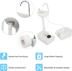 Outvita Portable Camping Sink w/ 19L Water Tank Rolling Wheels Towel Holder Soap Dispenser Faucet, Outdoor Foot Pump Washing Station for RV Boat Travel Picnic Worksit