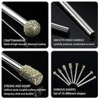 60 Grit Diamond Grinding Bits Compatible with Dremel Rotary Tool, 20 Pcs Stone Carving Diamond Drill Bits with 1/8 Inch Shank for Stone Carving, DIY Grinding, Polishing, Engraving