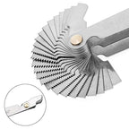 Haploon 6Pcs Pitch Cutting Gauge,Stainless Steel Screw Thread Pitch Gauge Tool Set, 3 Pieces Center Gage,1 America SAE Type,1 Metric & America SAE Type,1 Metric Imperial US for Industrial Measurement