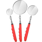 3 Pieces Telescoping Inspection Mirror Stainless Steel Extendable Mechanic Mirror with Long Handle Tool for Technicians Mechanics Contractors Eyelashes Mouth and Other Small Parts(Red)