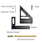 3D Aluminum Multi Functional Carpenter Square - Woodworking Square Tool and Measuring Triangle Ruler, Ideal for Angular Measurement, Drawing Right Angles & Parallel Lines in Woodwork and DIY Projects