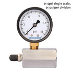 MEASUREMAN 2" Steel Gas Pressure Test Gauge Assembly, 3/4" FNPT Connection, 0-15psi, +/-3-2-3% Accuracy