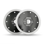 DT-DIATOOL Diamond Tile Blade 5 Inch 2pcs Diamond Turbo X Mesh Rim Segement Circular Saw Blade for Procelain Ceramic Stoneware Marble Granite Fits 5/8"-7/8" Arbor