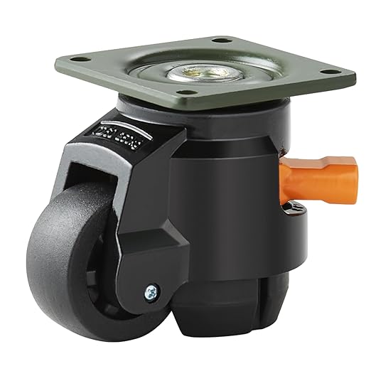 VEVOR Leveling Casters, Set of 4, 2200 lbs Total Load Capacity, 2 inches, Heavy Duty with Upgraded Handle Design, 360 Degree Swivel Caster Wheels, Adjustable Casters with Feet for Workbench, Machine