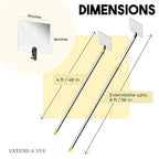 Inspection Mirror Telescoping Pole, Lightweight & Durable, 4 ft - 8 ft Pole, 6 x 6 inch Acrylic Mirror