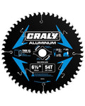 CRALY 6-1/2 Inch 54 Teeth Aluminum and Non-Ferrous Metal Cutting Circular Saw Blade, 5/8 Inch Arbor, Carbide Tipped, Thin Kerf, Black Ice Coating, for Thin Aluminum, Plastic, Composite(C0654AL)