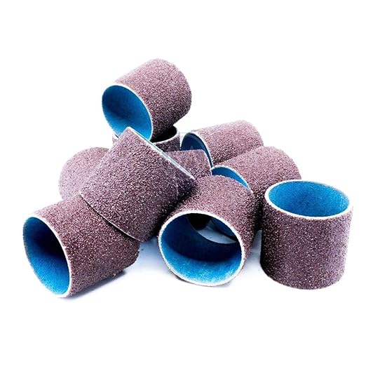 Benchmark Abrasives 1.5" x 1.5" Aluminum Oxide Abrasive Spiral Bands for Rotary Tools, Drum Sleeves for Sanding Deburring Blending Polishing on Metals Plastic Wood Rubber (10 Pack) - 320 Grit