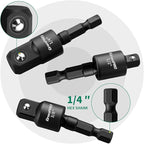 19 Pcs Flexible Drill Bit Extension Kit, Includes 2 Pcs 105° Right Angle Drill Attachment, 3 Pcs Rotatable Socket Adapter, 10+2 Pcs Screwdriver Bits & Bendable Extension for Tight Spaces