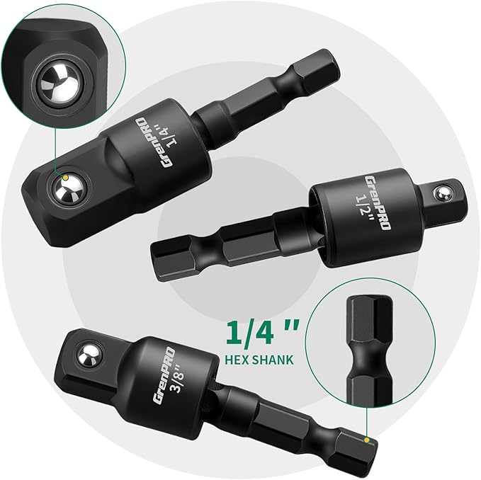 19 Pcs Flexible Drill Bit Extension Kit, Includes 2 Pcs 105° Right Angle Drill Attachment, 3 Pcs Rotatable Socket Adapter, 10+2 Pcs Screwdriver Bits & Bendable Extension for Tight Spaces