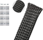 PET Expandable Braided Sleeving Wire Loom 1/4 Inch Cable Wrap Cable Sleeve Wire Protector Sleeve Tubing 25Feet, Black