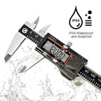 Digital Caliper Measuring Tool, IP54 Waterproof Stainless Steel Electronic Vernier Caliper 6 Inch/150mm Digital Micrometer with Large LCD Screen