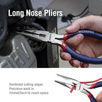WORKPRO Large Pliers & Wrench Set 6-Piece (10" Water Pump, 10" Slip Joint, 8" Long Nose, 8" Linesman, 6" Diagonal, 8" Adjustable Wrench) for DIY & Home Use, W001329A