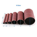 LotFancy 24PCS Spindle Sanding Sleeves, 80 Grit, Aluminum Oxide Abrasive, 4-1/2” Length (4 Each of 1/2”,3/4”,1”,1-1/2”, 2” and 3”